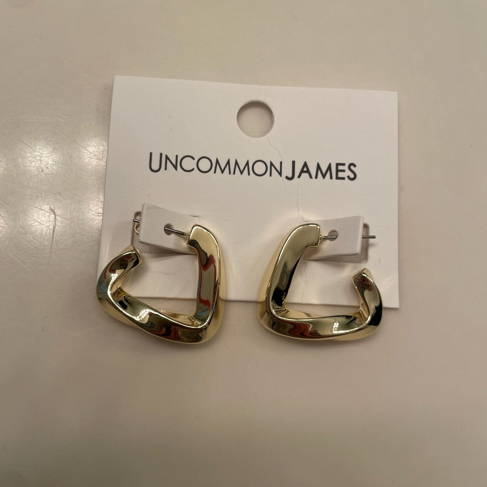 Uncommon James Gold Geometric Hoop Earrings NWT